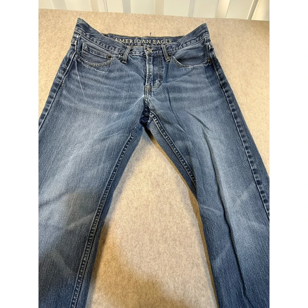 American Eagle Relaxed‎ Fit Jeans Mens 32x34 Blue Denim Medium Wash 100% Cotton